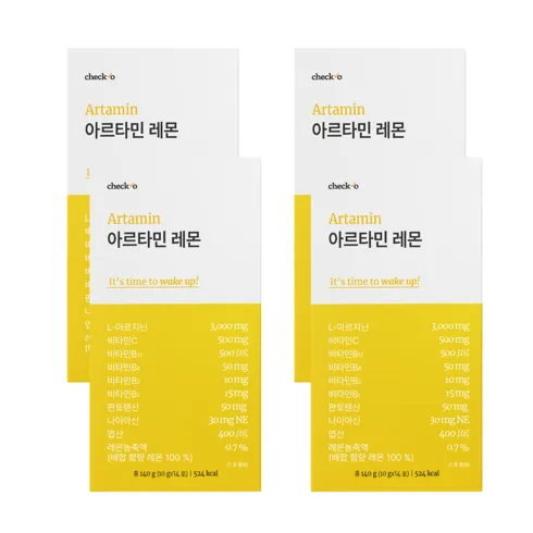 왜 이렇게 사고싶지? 체크오 아르타민 2박스 레몬맛 총 4주분 마시는 아르기닌비타민 꾸준한 인기
