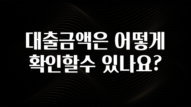 “이건” 꼭 보고 하세요 대출금액은 어떻게 확인할수 있나요? 무조건 확인