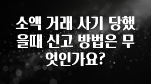 가성비 좋은 소액 거래 사기 당했을때 신고 방법은 무엇인가요? 바로 클릭