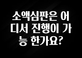추천드려야할 소식 소액심판은 어디서 진행이 가능 한가요? 아주 좋은 정보입니다