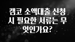 (올해 꼭 확인 소식) 캠코 소액대출 신청 시 필요한 서류는 무엇인가요? 1분이면 확인가능 합니다