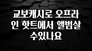 사계절 사랑받는 교보캐시로 오프라인 핫트에서 앨범살수있나요 알려드립니다