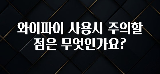 추가정보 와이파이 사용시 주의할점은 무엇인가요? 후회하지 않습니다