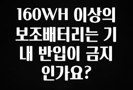 지금 당장 “이거” 확인 160WH 이상의 보조배터리는 기내 반입이 금지인가요? 실사용 후기