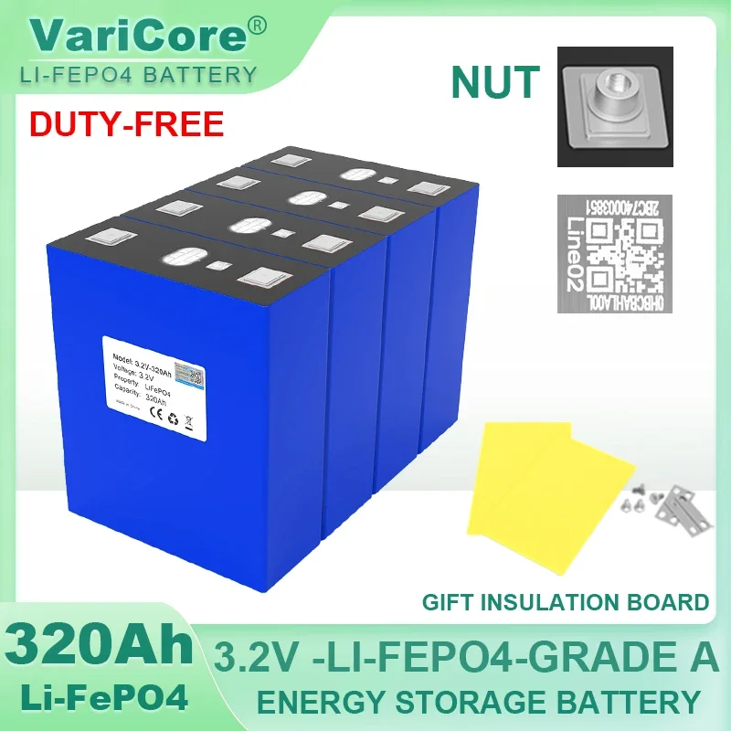 무조건 이득인 3.2V 320Ah Lifepo4 충전식 배터리 리튬 철 인산염 여행 태양열 RV 캠핑카 셀 12v 24v 배터리 등급 A 세금 무료 알려드립니다
