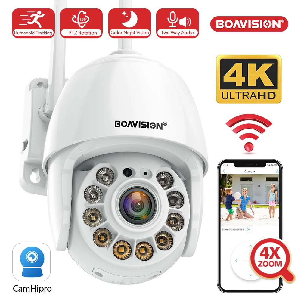 지금 바로구매하자 8MP 5MP 2MP Wifi 감시 카메라 야외 AI 인간 감지 컬러 나이트 비전 4X 디지털 줌 PTZ 미니 IP 보안 카메라 요약본만 확인해보세요