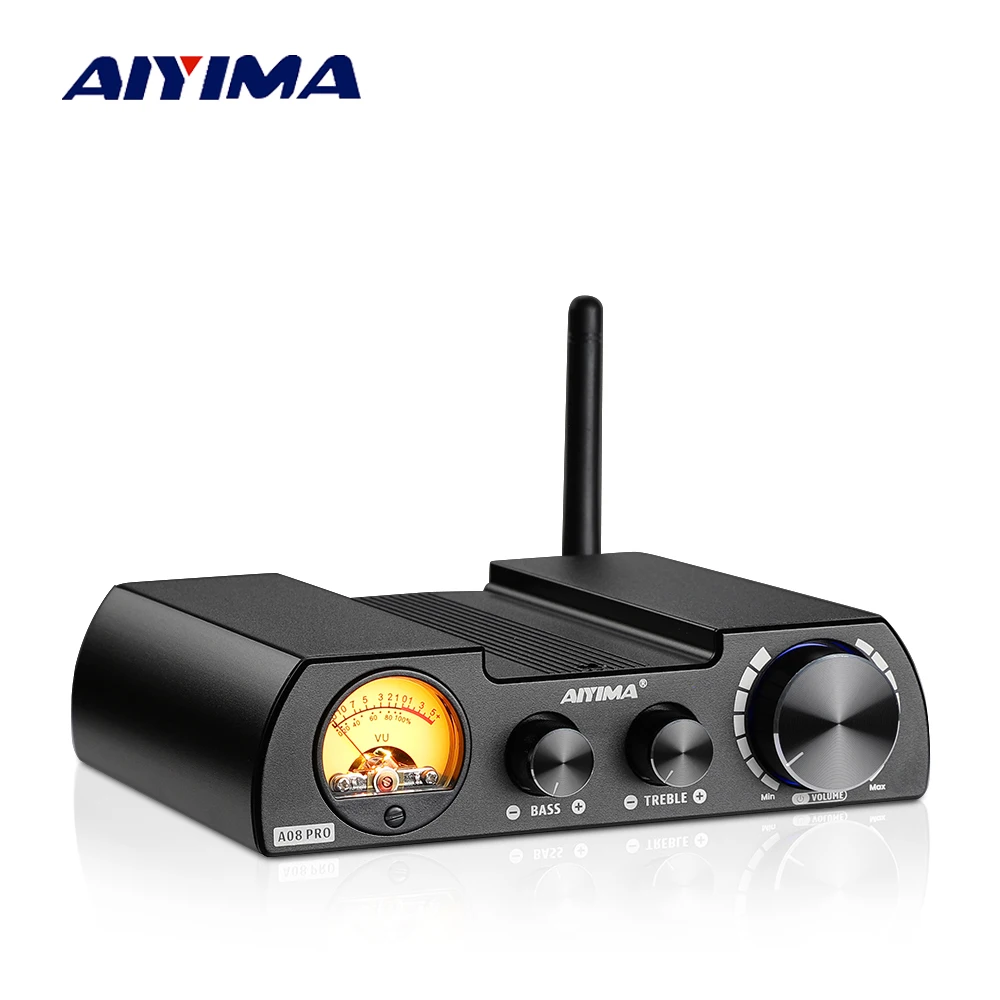 정성담아 보내는 AIYIMA 오디오 A08 Pro 증폭기 TPA3255 300W Bluetooth QCC5125 APTX 스테레오 수신기 디지털 앰프 VU 미터 저음 고음 제어 기억하세요