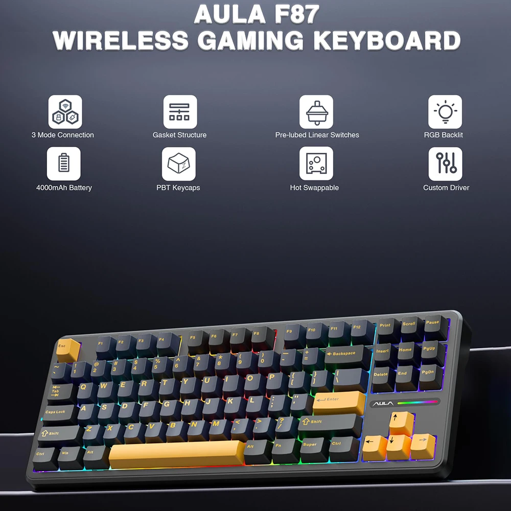 최저가! AULA F87 Pro 무선 기계식 키보드 75% 알짜배기만 골라가세요