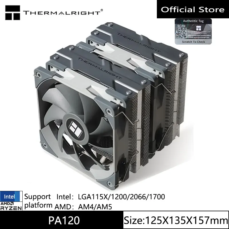 NEW 떳음 Thermalright PA120 AGHP 3.0 히트 파이프 공냉식 라디에이터 6 히트 파이프 이중 타워 이중 팬(상단 커버 지원 LGA1700 포함) 추천한 이유입니다