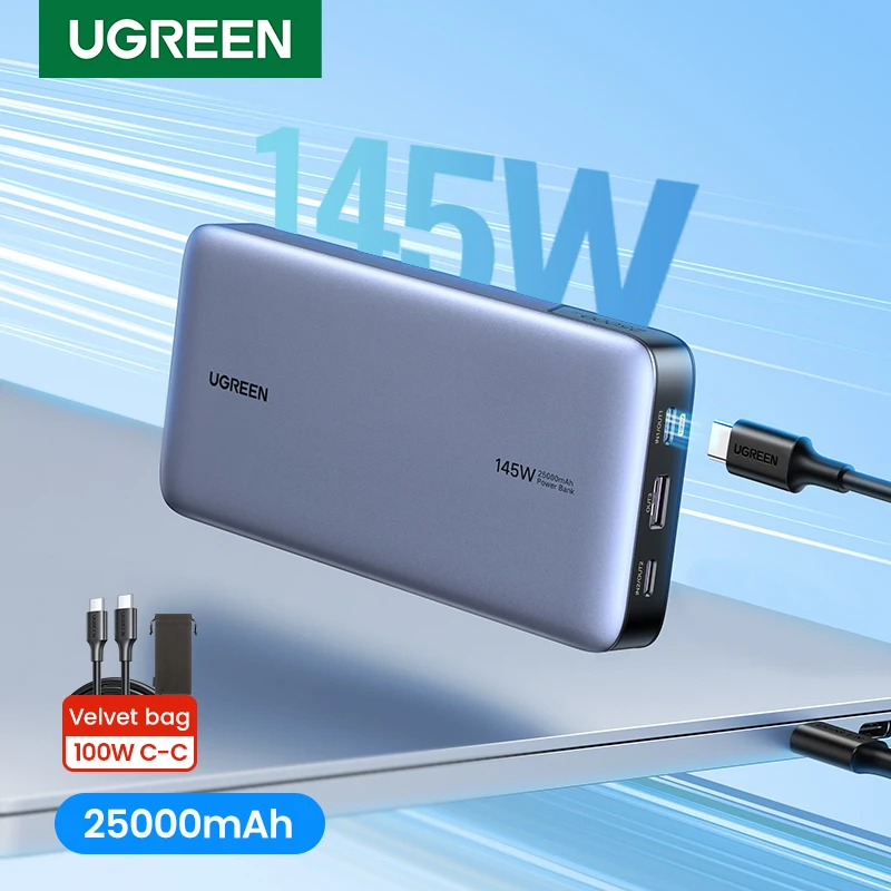 단 하루의 혜택 UGREEN 140W 전원 은행 휴대용 25000mAh PD 빠른 충전 PowerBank 노트북 노트북 Xiaomi 13 빠른 충전 외부 배터리 꼭 알아두세요