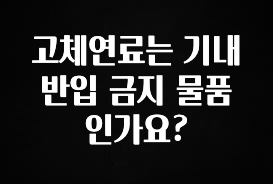 주간 핫 고체연료는 기내 반입 금지 물품인가요? 확인해보세요