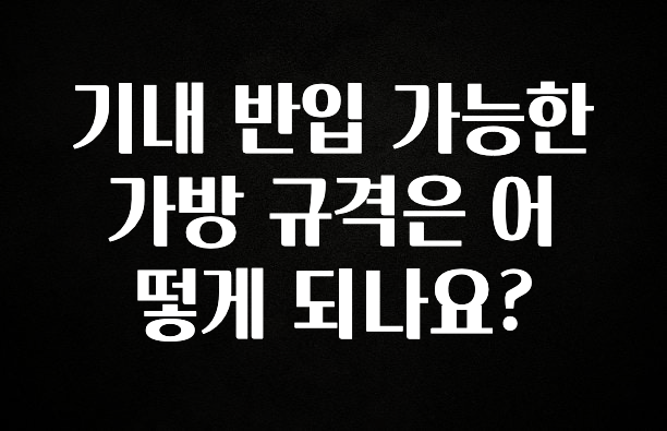 업뎃 정보 기내 반입 가능한 가방 규격은 어떻게 되나요? 알짜배기만 골라가세요