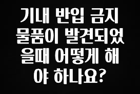 업뎃 정보 기내 반입 금지 물품이 발견되었을때 어떻게 해야 하나요? 좋은 정보