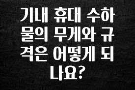 좋은 정보 기내 휴대 수하물의 무게와 규격은 어떻게 되나요? 군말없이 소개합니다