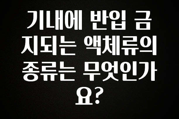 클릭하고 싶은 순간 기내에 반입 금지되는 액체류의 종류는 무엇인가요? 30초면 확인 가능합니다