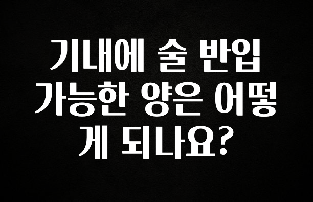 품절이 임박한 기내에 술 반입 가능한 양은 어떻게 되나요? 지금 바로 공개합니다