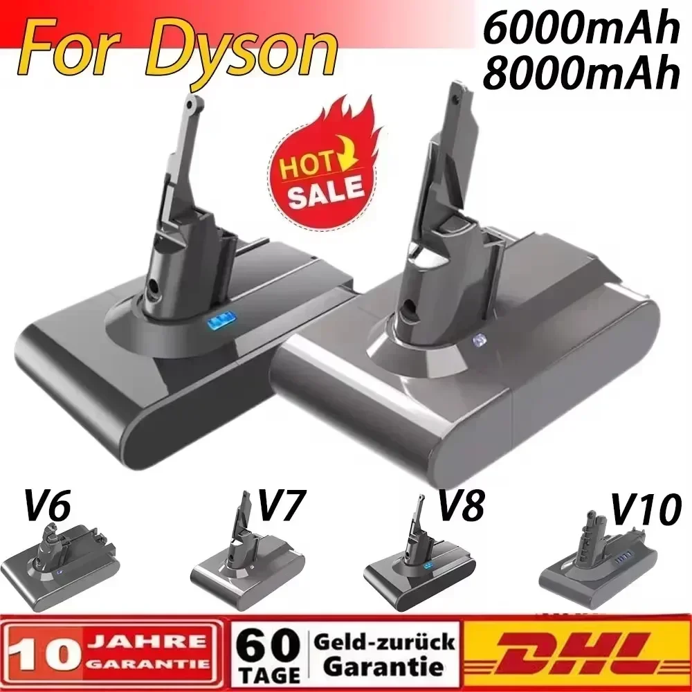 바로클릭 다이슨 V6 V7 V8 V10 충전식 Bateria SV10 SV11 SV12 SV09 진공 청소기 배터리 DC58 배터리 용 8000mAh Sony 배터리 Cel 용 아쉬움이 없습니다