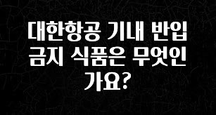 최다 검색한 대한항공 기내 반입 금지 식품은 무엇인가요? 아쉬움이 없습니다