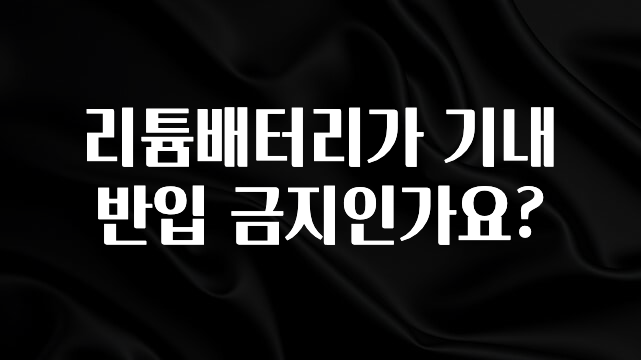 정성가득 선물 리튬배터리가 기내 반입 금지인가요? 지금떳다
