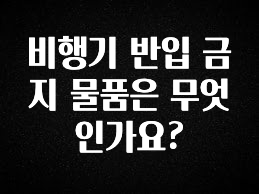 리뷰 좋은 비행기 반입 금지 물품은 무엇인가요? 아주 좋은 정보입니다