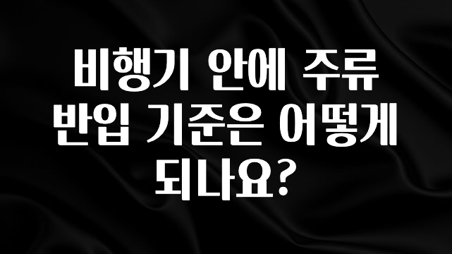 혜자소식 떳다 비행기 안에 주류 반입 기준은 어떻게 되나요? 바로 소개합니다.