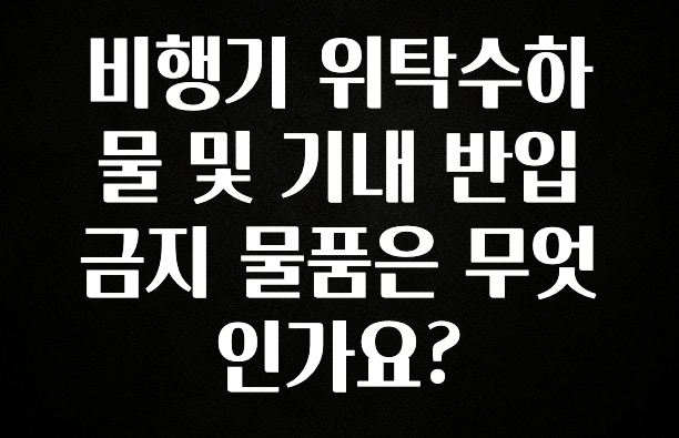 베스트 비행기 위탁수하물 및 기내 반입 금지 물품은 무엇인가요? 최신정보