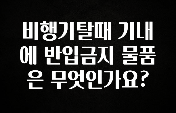바로 확인가능한 비행기탈때 기내에 반입금지 물품은 무엇인가요? 궁금하시죠?