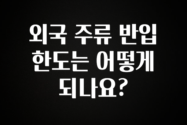 진심을 담은 외국 주류 반입 한도는 어떻게 되나요? 알려드릴게요