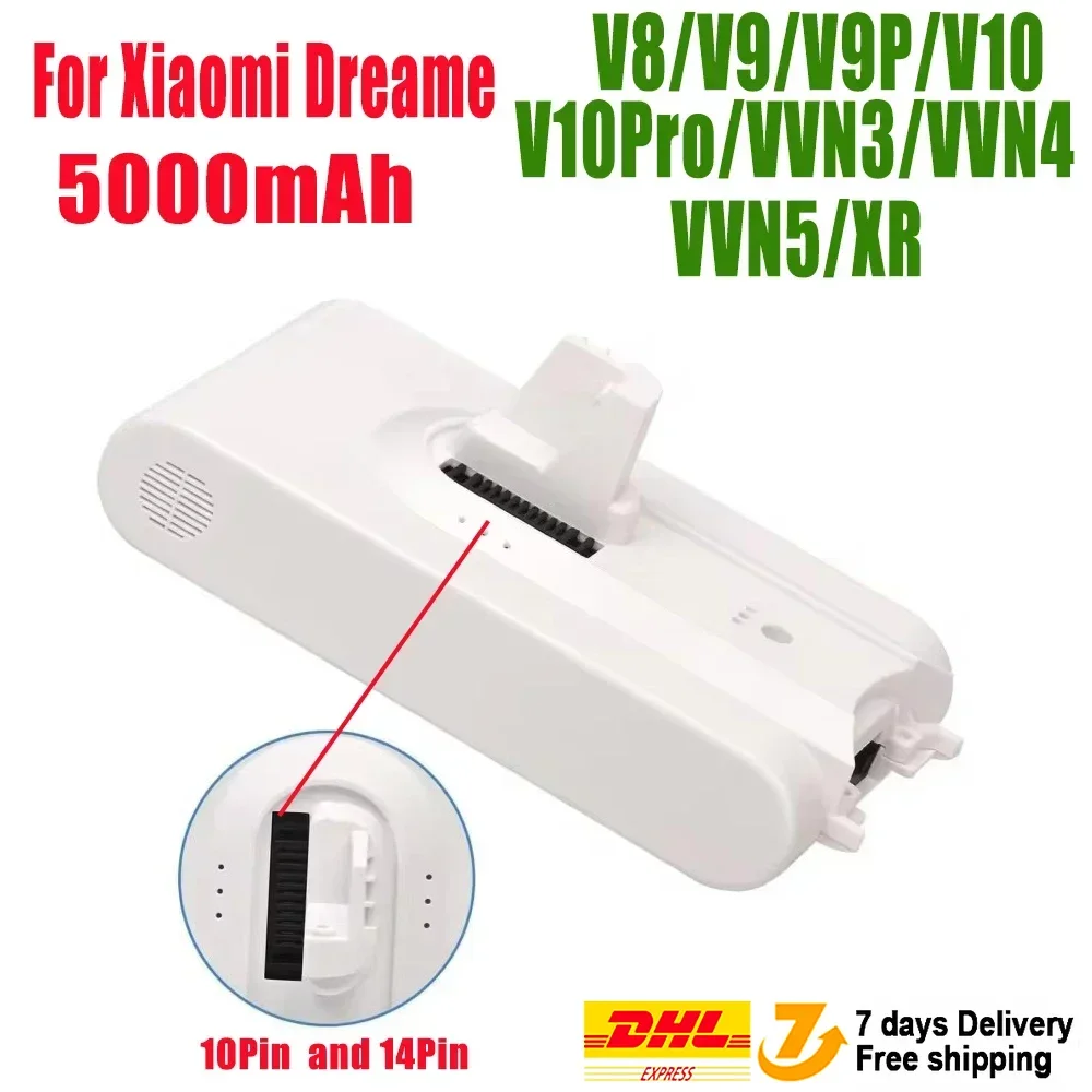 아쉬운소리 안하는 (원산지) Dreame V8 V10Pro V9P XR VVN3 VVN5 휴대용 무선 진공 청소기 부품 교체 배터리 용 5000mAh 리튬 이온 배터리 후회하지 않습니다