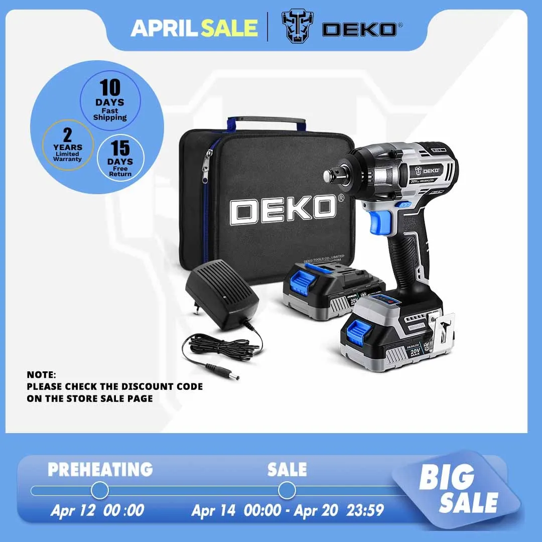 요즘 찰떡인 [월드 프리미어] deko 20V MAX 무선 브러시리스 렌치 350N.m 고 토크 전기 임팩트 렌치 전동 공구 (DKBW20XL01) 주목하고 계십니다