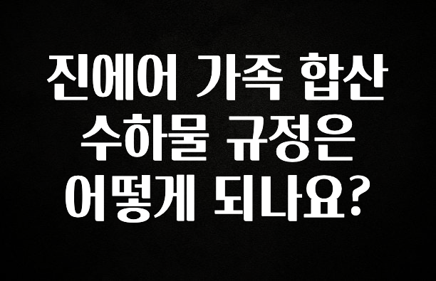 유튜브에서 난리난 정보 진에어 가족 합산 수하물 규정은 어떻게 되나요? 무조건 확인