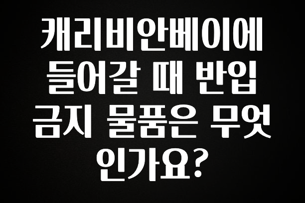 품절이 임박한 캐리비안베이에 들어갈 때 반입 금지 물품은 무엇인가요? 실시간 리뷰입니다