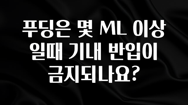 “후기” 꼭보세요 푸딩은 몇 ML 이상일때 기내 반입이 금지되나요? 궁금하신가요?