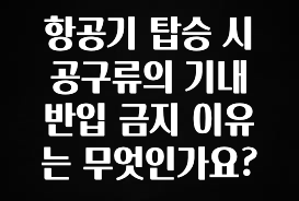 일단 무조건 저장하기 항공기 탑승 시 공구류의 기내 반입 금지 이유는 무엇인가요? 확인해보세요
