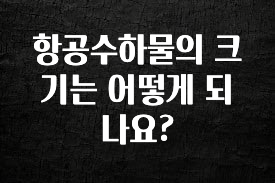 정성가득 선물 항공수하물의 크기는 어떻게 되나요? 추천한 이유입니다