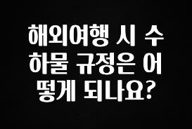 모두가 궁금해 했던 해외여행 시 수하물 규정은 어떻게 되나요? 실사용 후기
