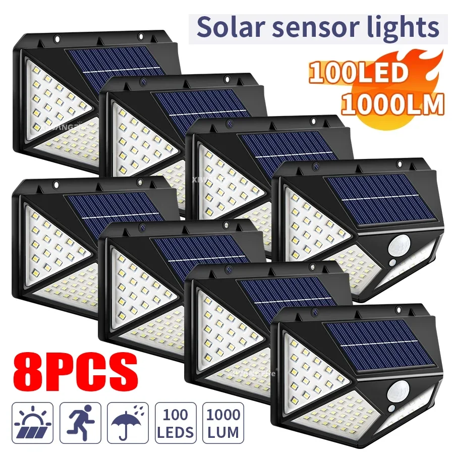 꼭 알아야하는 1-8PCs 모션 센서와 다기능 LED 태양 빛 야외 정원 안뜰 방수 장식 140 ° 조명 벽 램프 업데이트된 소식입니다