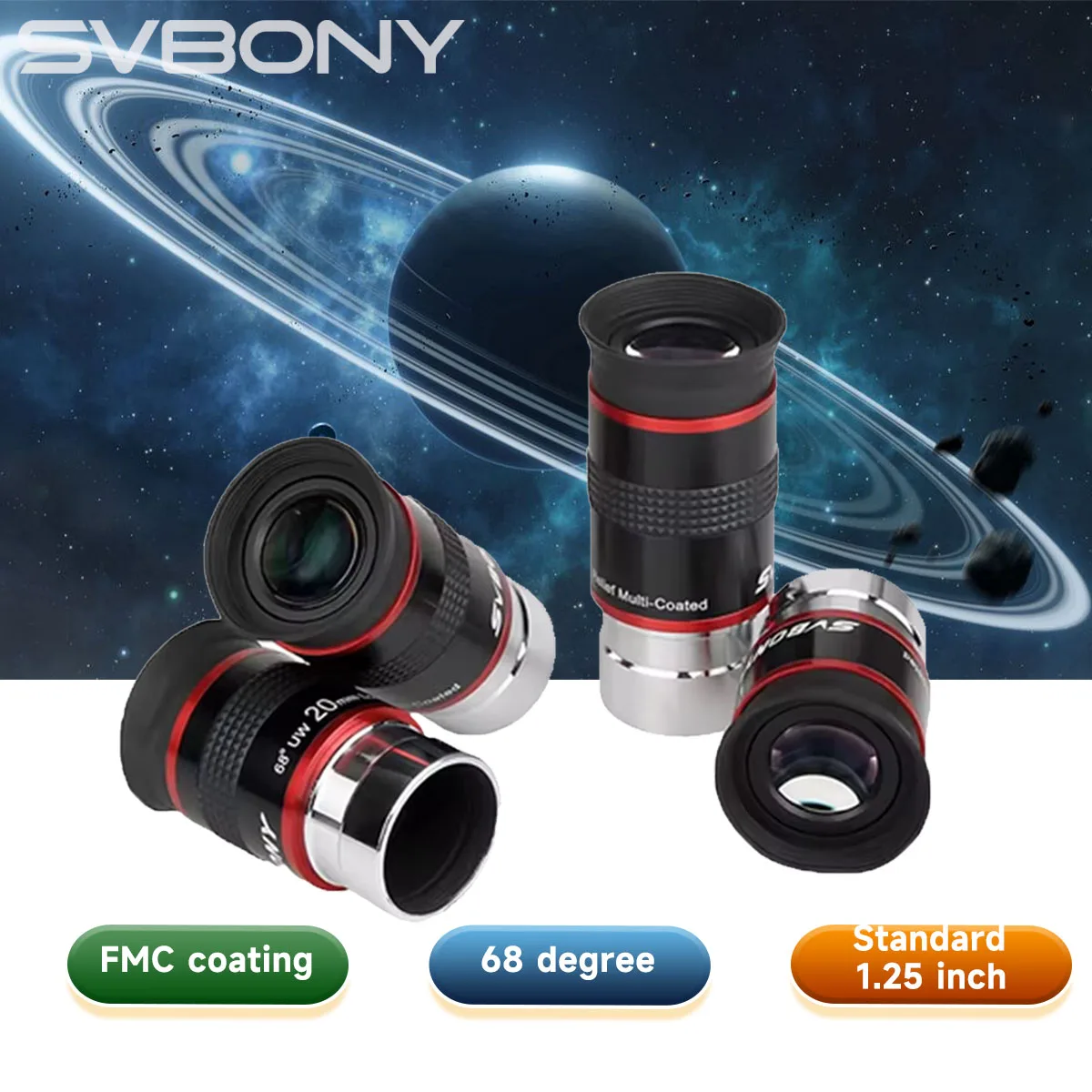 이것만 보고가기 Svbony 접안렌즈 세트 천체망원경접안렌즈 액세서리 1.25” 6mm/9mm/15mm/20mm 68도 초광각 UWA 아이피스 1.25인치천문 망원경용 확인해보세요