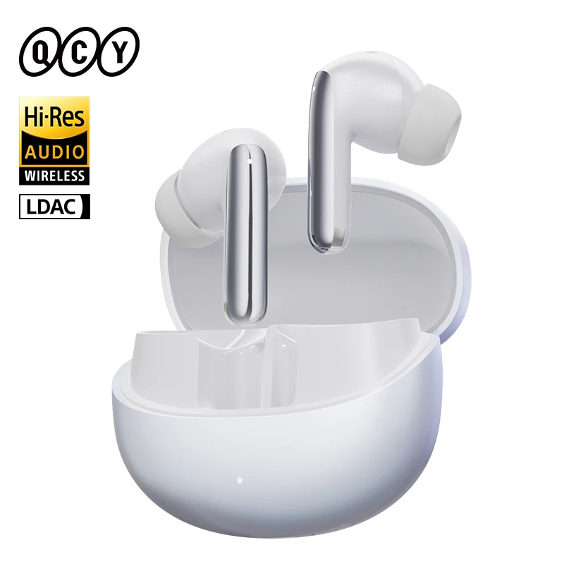 공감주의 QCY MeloBuds Pro ANC Bluetooth 5.3 이어폰 무선 46dB 하이브리드 ANC 고해상도 LDAC 이어 버드 6 마이크 헤드폰 34H 이어폰 감지 한 번에 알려드립니다
