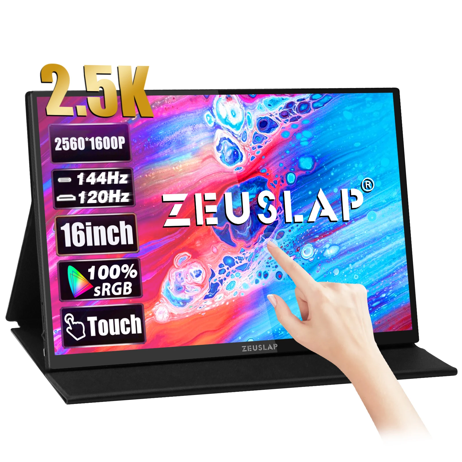 믿고보는 ZEUSLAP 16″ 2.5K 144hz 터치 스크린 휴대용 모니터 2560*1600 100%sRGB 500Cd/m² 노트북 컴퓨터용 여행용 디스플레이 실간 리뷰
