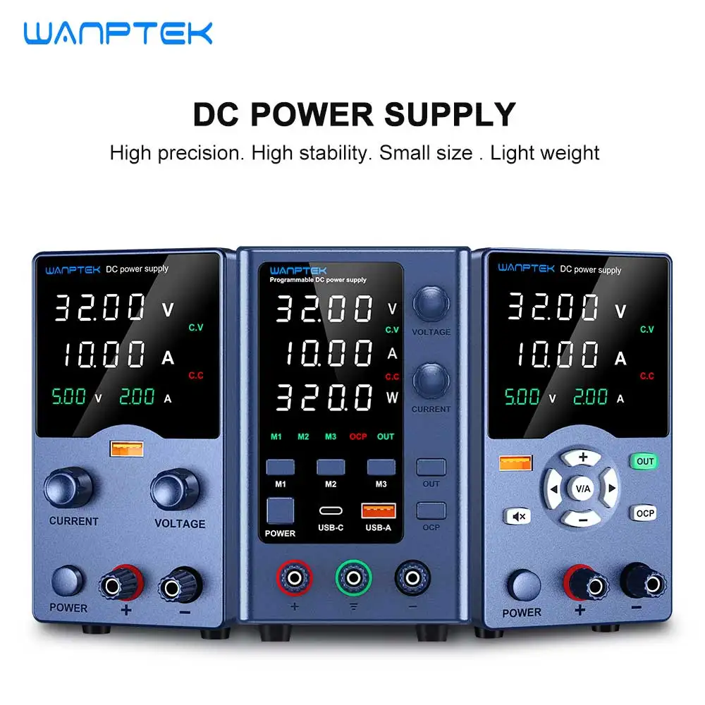 Wanptek 전원 공급 장치 실험실 인코더 조정 조정 가능한 DC 전원 공급 장치 30V 10A 5A 벤치 전원 120V 60V 5A 3A 수리용
