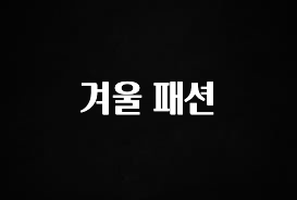 빠르게 확인 하세요! 겨울 패션 전합니다