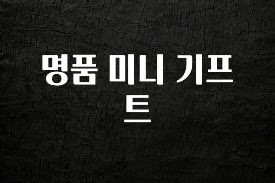 이건”꼭” 알아보자 명품 미니 기프트 궁금하신가요?