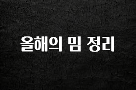 정성을 담은 올해의 밈 정리 실시간 리뷰입니다