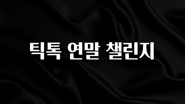 기다렸던 정보 틱톡 연말 챌린지 바로 클릭